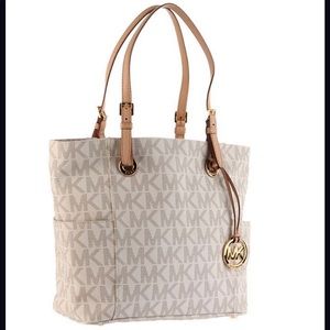 Michael Kors purse white and tan good condition